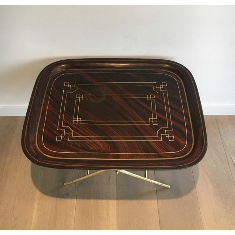 Fine Brass and Painted Tole Tray Table