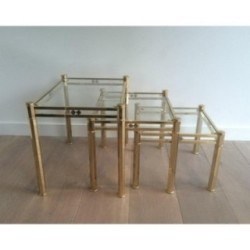 Set of 3 Brass Nesting Tables