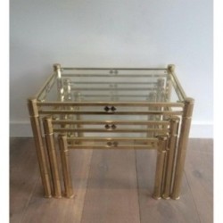 Set of 3 Brass Nesting Tables
