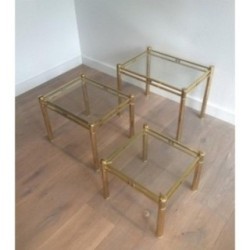 Set of 3 Brass Nesting Tables