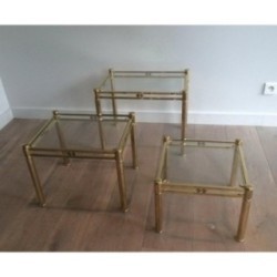 Set of 3 Brass Nesting Tables