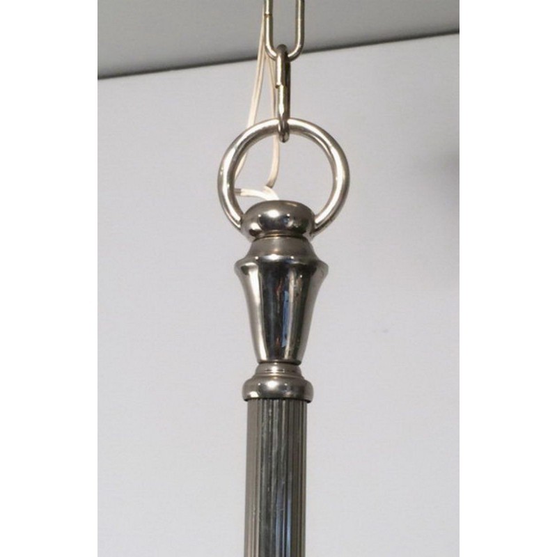 Neoclassical Style Silvered Metal 12-Light Chandelier