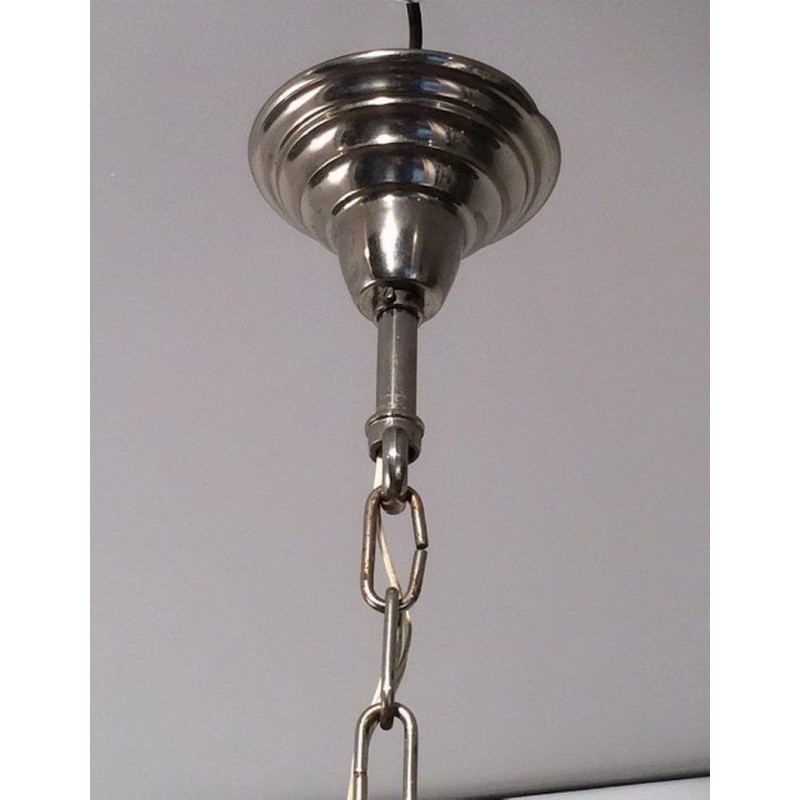 Neoclassical Style Silvered Metal 12-Light Chandelier