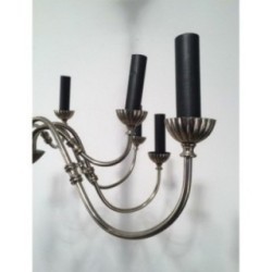 Neoclassical Style Silvered Metal 12-Light Chandelier