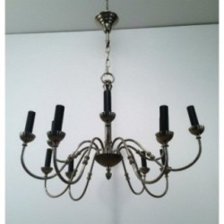Neoclassical Style Silvered Metal 12-Light Chandelier