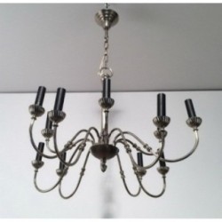 Neoclassical Style Silvered Metal 12-Light Chandelier