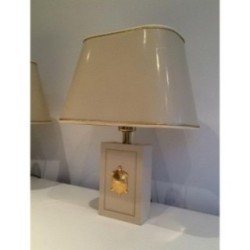 Pair of Lamps with Gilded Tortoise Decor. Circa 1970