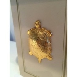 Pair of Lamps with Gilded Tortoise Decor. Circa 1970