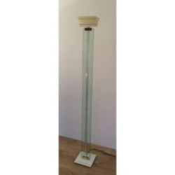Floor Lamp in Glass, Brass and Lacquered Metal. Circa 1970