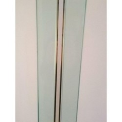 Floor Lamp in Glass, Brass and Lacquered Metal. Circa 1970