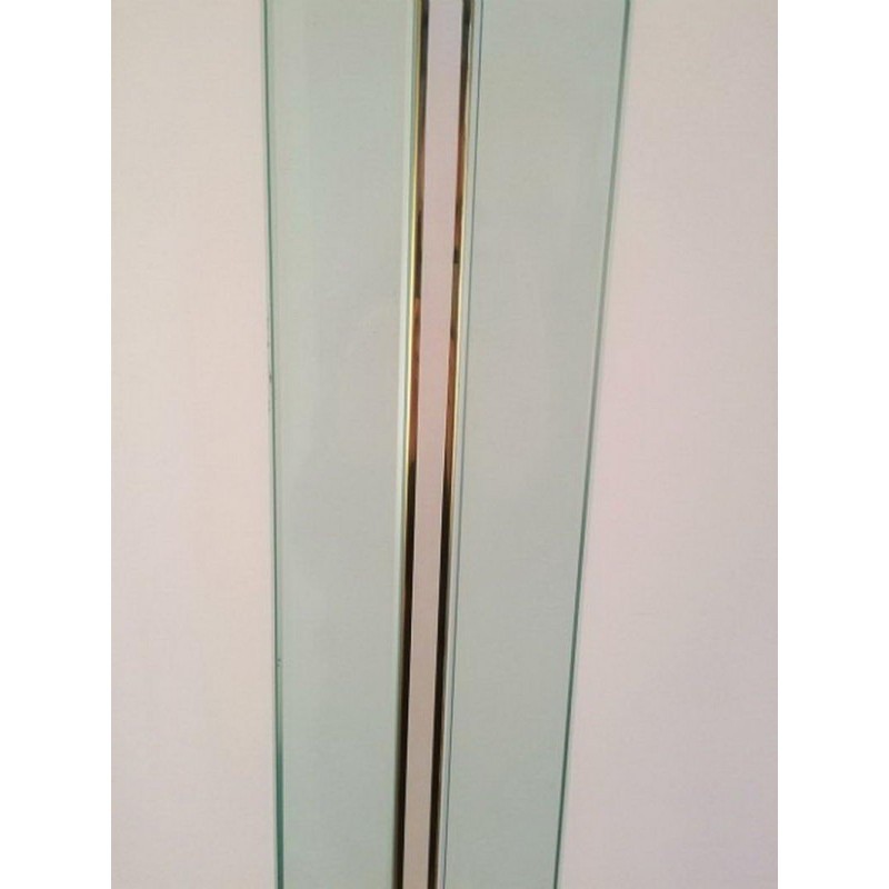 Floor Lamp in Glass, Brass and Lacquered Metal. Circa 1970