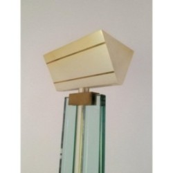 Floor Lamp in Glass, Brass and Lacquered Metal. Circa 1970