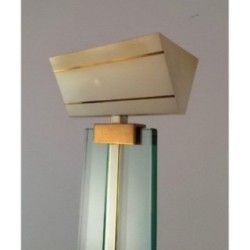 Floor Lamp in Glass, Brass and Lacquered Metal. Circa 1970
