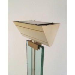 Floor Lamp in Glass, Brass and Lacquered Metal. Circa 1970