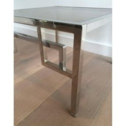 Pair of Chrome Design Side Tables