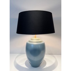 Blue Ceramic Table Lamp by Kosta, Swedish Work, circa 1970