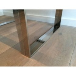 Chrome and Brass Design Coffee Table, Attributed to Willy Rizzo