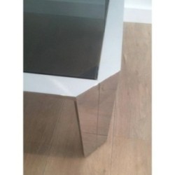 Beautiful Octagonal Coffee Table in Chrome with Black Glass Top. Circa 1970