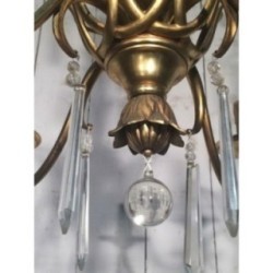 Bronze and Crystal Chandelier in the Manner of Maison Baguès. Circa 1940