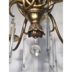 Bronze and Crystal Chandelier in the Manner of Maison Baguès. Circa 1940