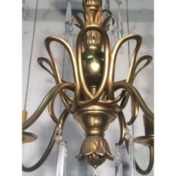 Bronze and Crystal Chandelier in the Manner of Maison Baguès. Circa 1940