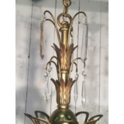 Bronze and Crystal Chandelier in the Manner of Maison Baguès. Circa 1940