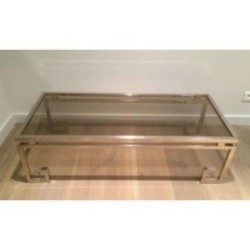 Very Fine Chrome Coffee Table. Circa 1970