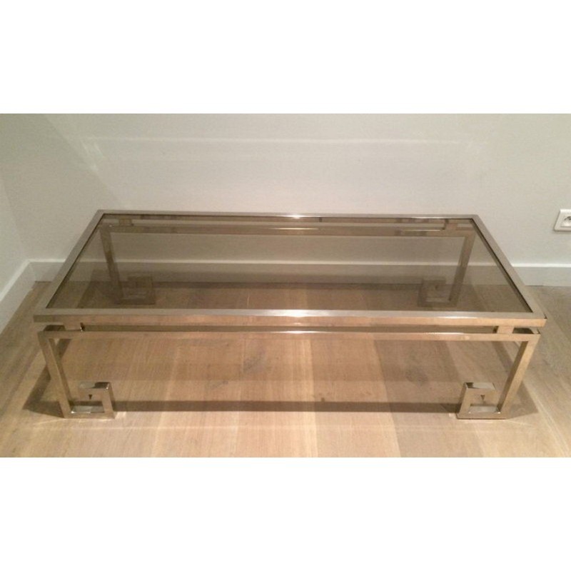 Very Fine Chrome Coffee Table. Circa 1970