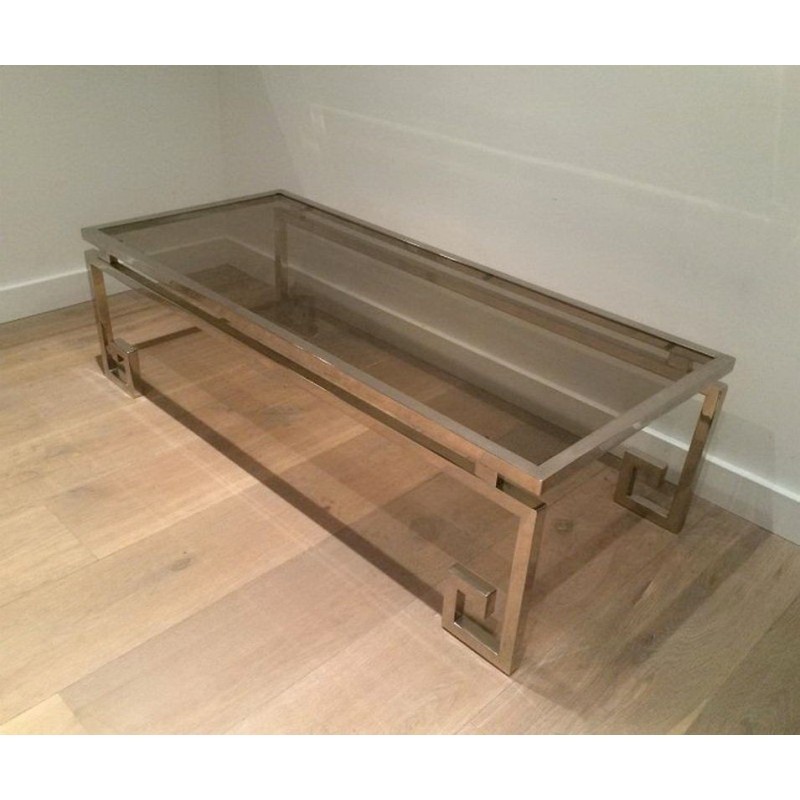Very Fine Chrome Coffee Table. Circa 1970
