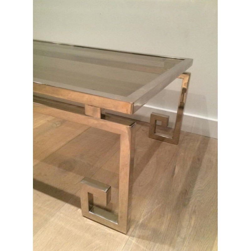 Very Fine Chrome Coffee Table. Circa 1970