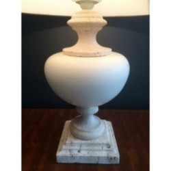 Ceramic Lamp on Travertine Base. Circa 1960
