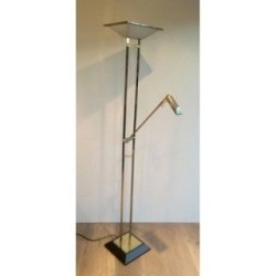 Floor Lamp with Gunmetal Patina and Brass. Circa 1970
