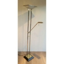 Floor Lamp with Gunmetal Patina and Brass. Circa 1970