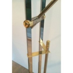 Floor Lamp with Gunmetal Patina and Brass. Circa 1970