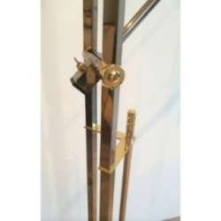 Floor Lamp with Gunmetal Patina and Brass. Circa 1970