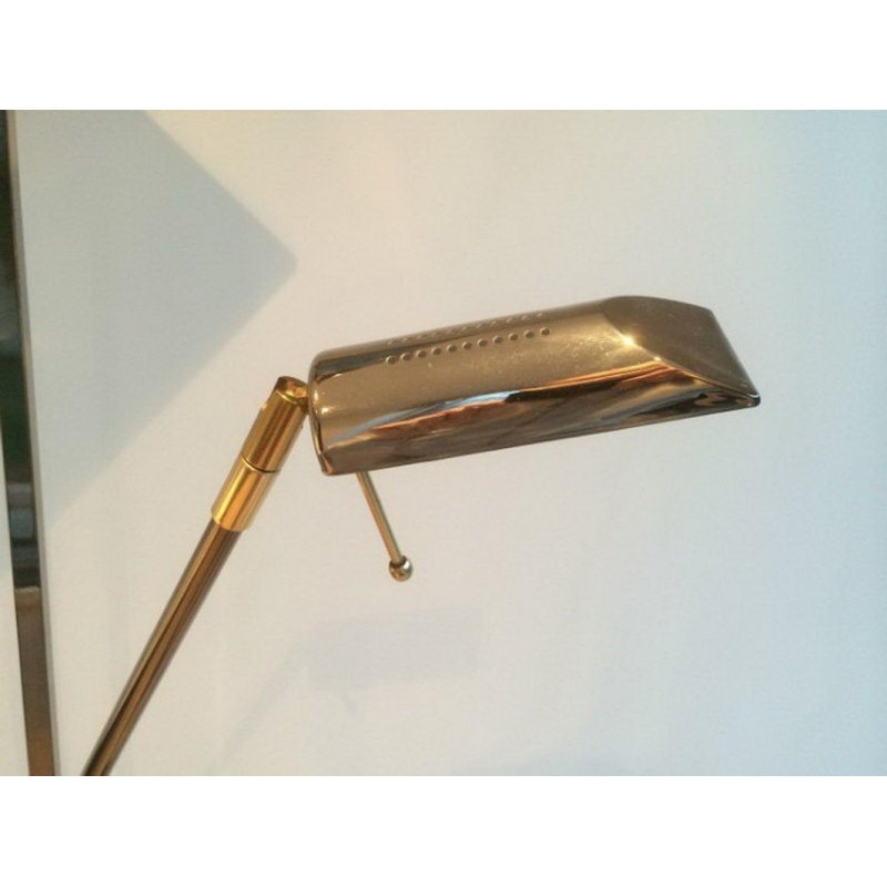 Floor Lamp with Gunmetal Patina and Brass. Circa 1970