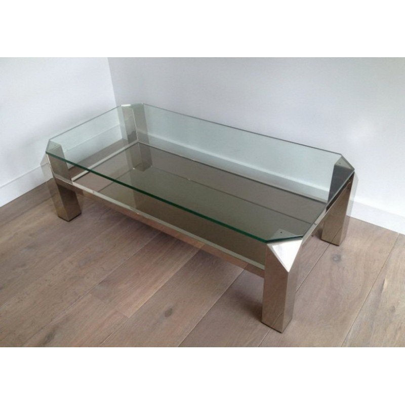 Chrome Design Coffee Table. Circa 1970–1980