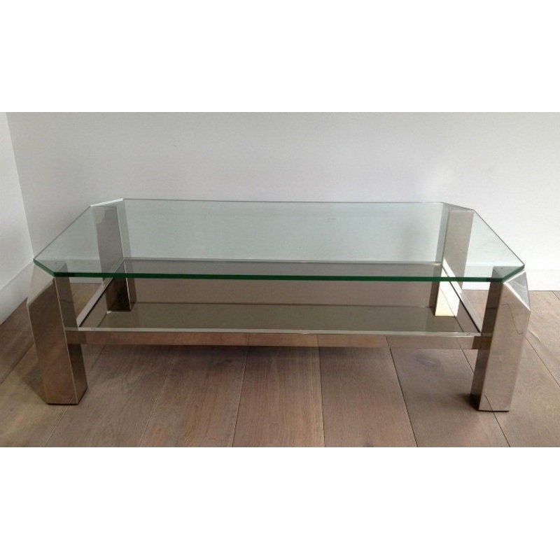 Chrome Design Coffee Table. Circa 1970–1980