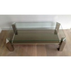 Chrome Design Coffee Table. Circa 1970–1980