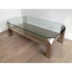 Chrome Design Coffee Table. Circa 1970–1980