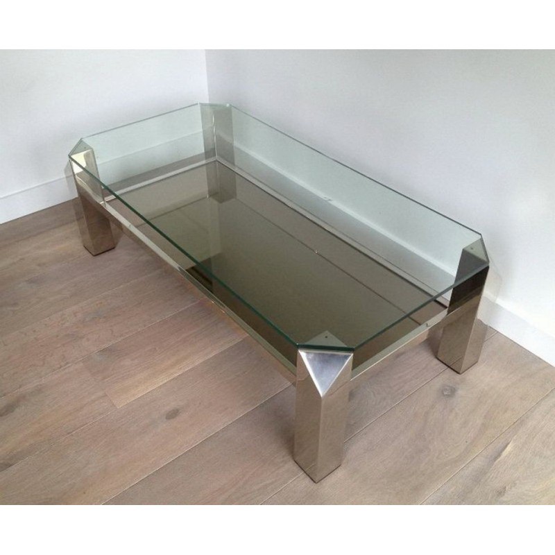 Chrome Design Coffee Table. Circa 1970–1980