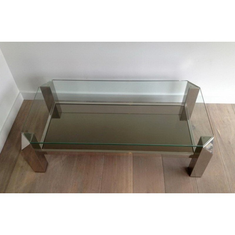 Chrome Design Coffee Table. Circa 1970–1980