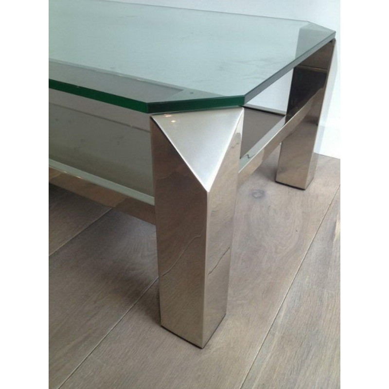 Chrome Design Coffee Table. Circa 1970–1980