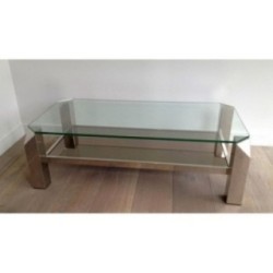 Chrome Design Coffee Table. Circa 1970–1980