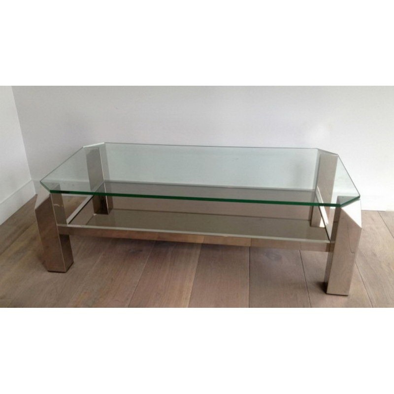 Chrome Design Coffee Table. Circa 1970–1980
