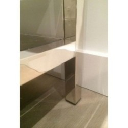 Pair of Large End Tables in Chrome and Bronze Mirrors. Circa 1970