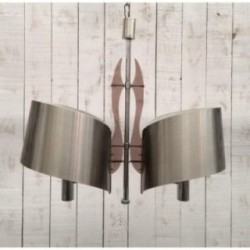 Brushed Metal and Plexiglass Pendant Light by Maison Charles. Circa 1960