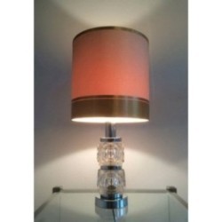 Pair of Glass and Chrome Lamps. Circa 1970