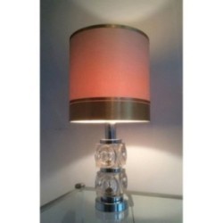Pair of Glass and Chrome Lamps. Circa 1970