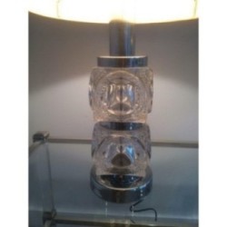 Pair of Glass and Chrome Lamps. Circa 1970